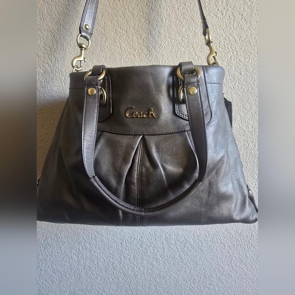 Coach Gold Leather Ashley Shoulder Bag - Picture 2 of 7